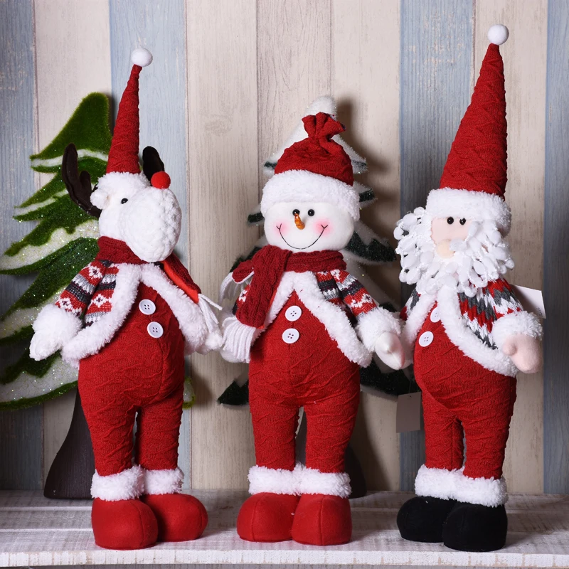 Рождественские куклы большого размера, Санта-Клаус, снеговик, лося, игрушки, рождественские фигурки, рождественский подарок для детей, Красная рождественская елка, украшение сцены