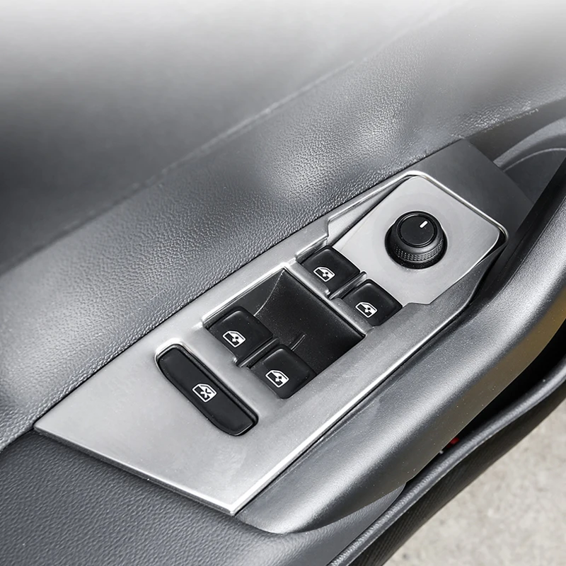 LHD!! For VW Volkswagen Polo 2019 2020 2021 Stainless Window Lift Switch Button Frame Decoration Cover Trim Car Styling | Автомобили и