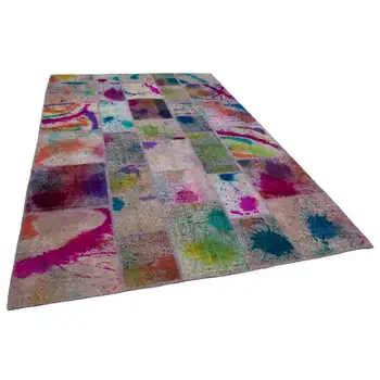 

204x302 Cm Multicolor Handmade Patchwork Rug-7x10 Ft