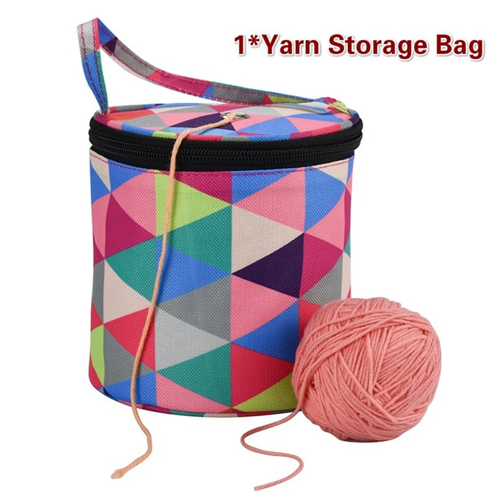 Knitting Yarn Round Storage Bag Knitting Needles Yarn Organizer DIY