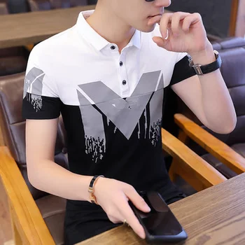 

Men's casual short-sleeved t-shirt wild clothes tide 6736