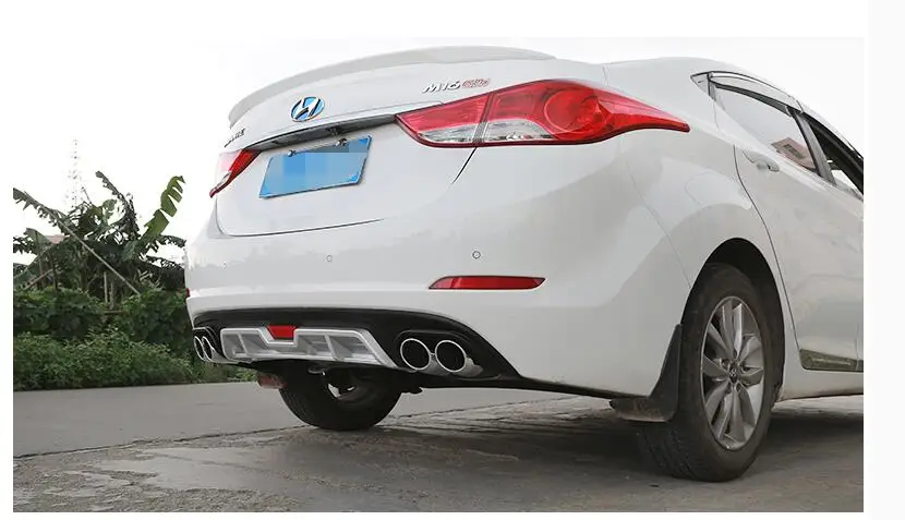 Для hyundai Elantra ABS защита выхлопного отверстия заднего бампера для 2012- Elantra набор бампер задняя Передняя Лопата задний спойлер