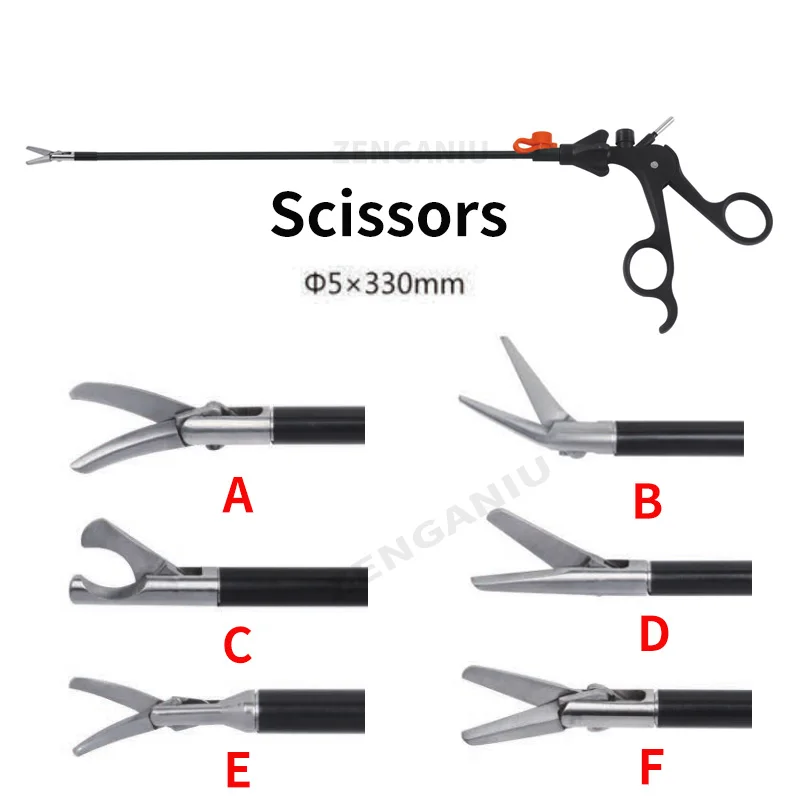 

Лапароскопические хирургические инструменты изогнутые ножницы 5 мм * 330 мм хирургические медицинские многоразовые стерилизованные эндоскопические докторские инструменты