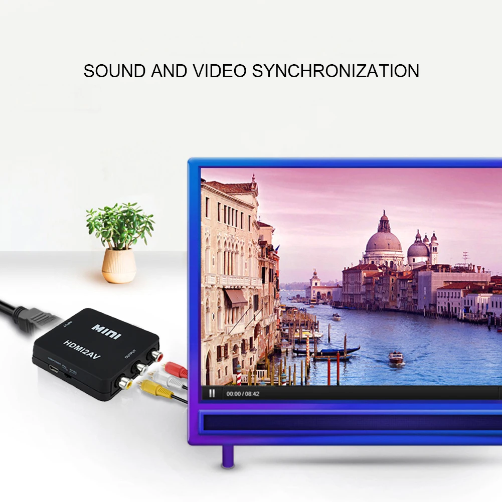 HDMI в AV конвертер адаптер поддерживает NTSC PAL для PS3 DVD плеера компьютера| |