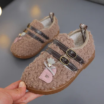 

Winter Loafers Shoes For Girls Warm Plush Walking Sneakers Student Comfortable Soft School Shoes Toddlers Girls Shoes Chaussures