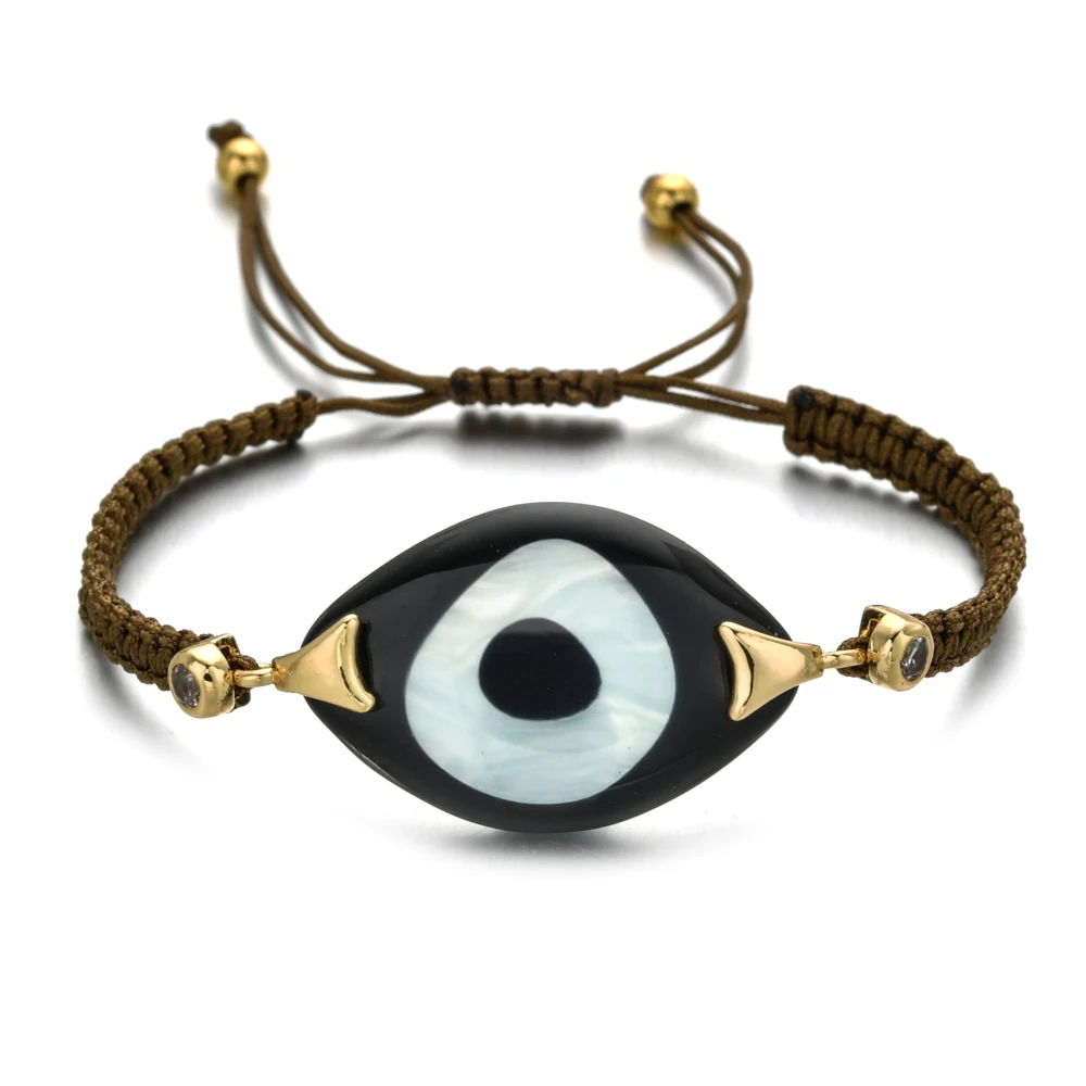 10 шт./лот модный браслет Evil Eye для женщин Boho браслеты ювелирные изделия Insta Мода Bijoux Ожерелье Черный ремень Femme JeweIry