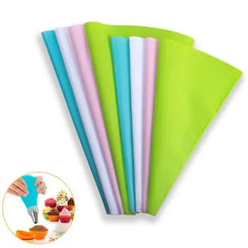 

4 sizes Confectionery Bag Silicone Icing Piping Cream Pastry Bag Nozzle DIY Cake Decorating Baking Tools Kitchen Accessories