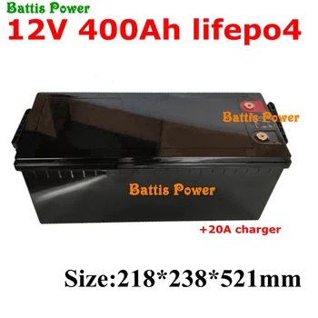 

Waterproof 12.8V 12V 400AH Lifepo4 lithium battery for Golf Carts power supply EV Solar Storage inverter boat + 20A charger