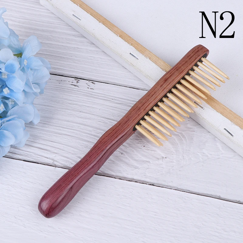 N2 Professional Salon Teasing Back Hair Brushes Wood Slim Line Comb Hairbrush Extension Hairdressing Styling Tools DIY Kit 1 PCS - Color: N2