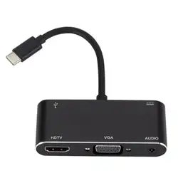 5 в 1 USB-C type-C к HDMI концентратор адаптер VGA кабель аудио USB 3,0 PD конвертер type-C доставка питания для MacBook Pro
