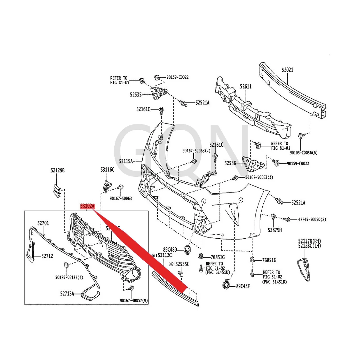 

Radiator lower grille sub-assembly 2011-Toy ota CAM RY front lower grille (without particles) gray front bumper center grille