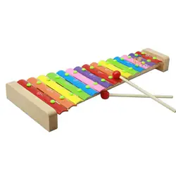 Деревянные строительные блоки 15 звуковая игрушка пианино алюминиевый лист Дерево стук пианино игрушка Детские образовательные звуковые