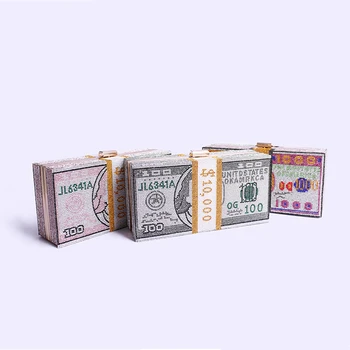 

Creative Dollar Diamond Set Clutch Bag Evening Bag Crystal Small Bag Female Cross-body Chain Bag Party Bag Small Handbag Bag