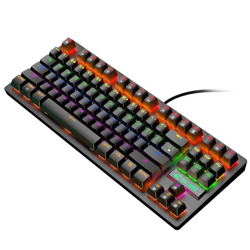 Механическая Проводная игровая клавиатура водонепроницаемая USB K2 87 клавиш с RGB