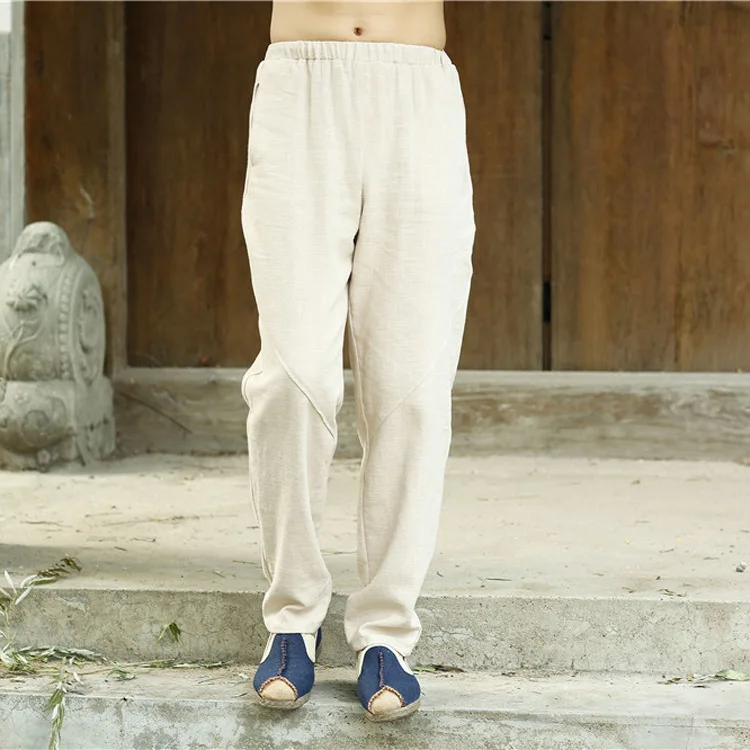 

2019 Spring And Summer Men's Casual Pants Solid Color Ethnic-Style Men's Trousers Skinny Pants MEN'S Trousers Ankle Banded Pants