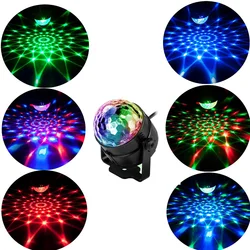 Lumière Disco de Fête avec Projecteur LED pour Fête d'Anniversaire, Lampe Stroboscopique, DJ, Voiture, Bar, Karaoke, Son, Noël Activé, RVB 
