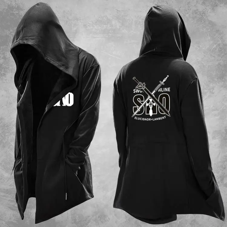 

Sword of God's Domain Windbreaker Spring and Autumn Hooded Coat Hoodie Kazuto ya si Na Anime Peripheral Mid-length Overcoat