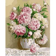 

GATYZTORY Oil Painting By Numbers 60x75cm Frame Pink Flower Picture By Number Kits Handmade Diy Gift Home Living Room Decor Craf