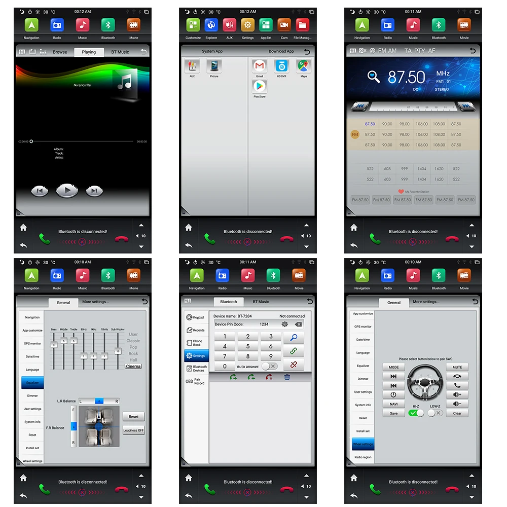 Clearance 12.8"Tesla Android 8.1 4+32GB universal car multimedia radio No DVD player For Toyota / Nissan / Honda / Lexus GPS Navigation 30