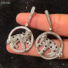 Популярный бренд, чистое 925 пробы Серебряное ювелирное изделие для женщин, леопардовые серебряные серьги с головой Пантеры, вечерние серебряные ювелирные изделия