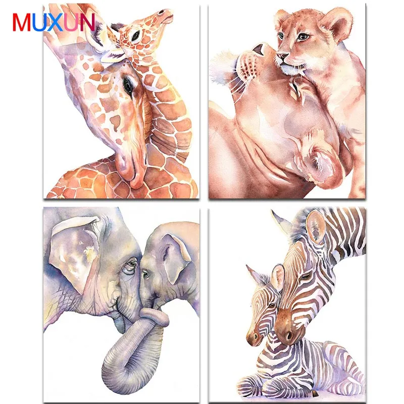 

Muxun Diy Nordic Diamond Art Diamond Painting Nursery Giraffe Lion Zebra Print Animal Wall Picture Baby Diamond Embroidery Lx570