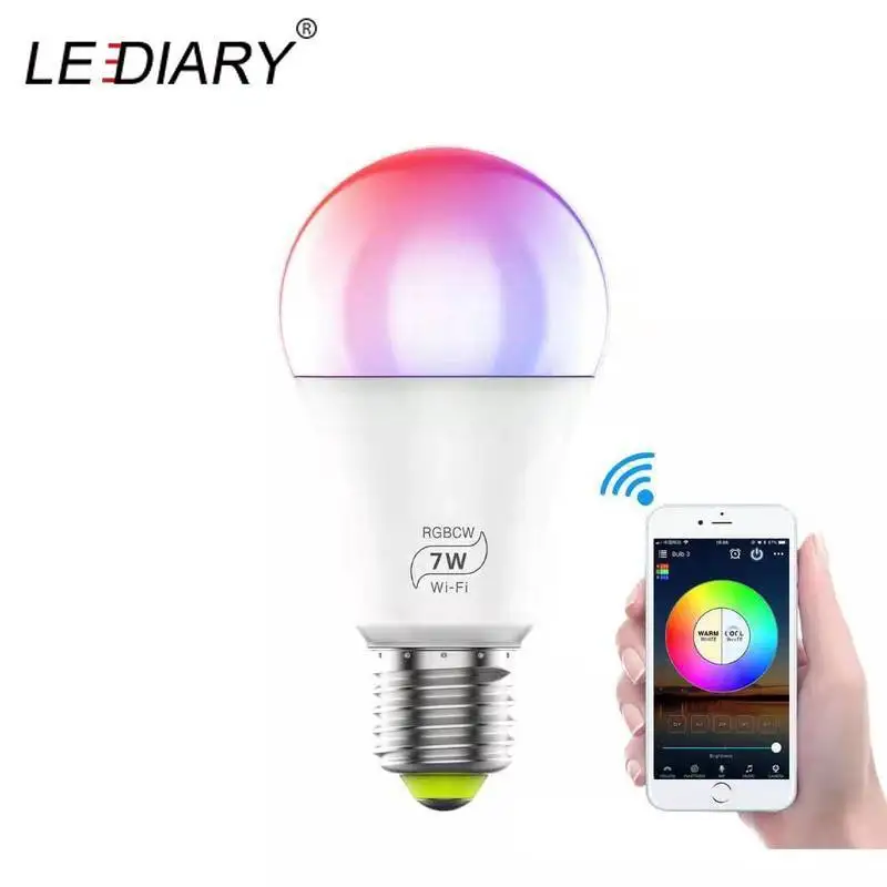 Светодиодная лампа IARY с Wi Fi и голосовым управлением светодиодная RGB 7 Вт 110 В 220 для