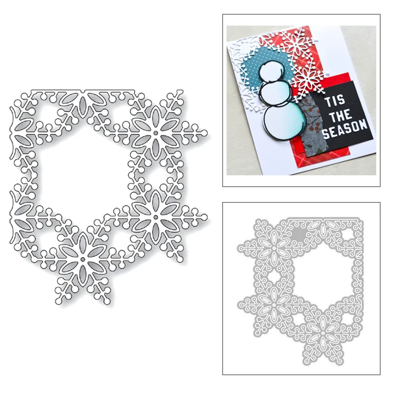 

2020 новые рождественские тисненые металлические штампы с шестигранным узором в виде снежинок для рукоделия скрапбукинга поздравительных открыток без штампов