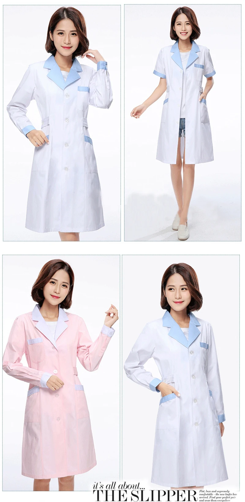 Медицинское больничное женское рабочее платье Халат пальто платье Корея Косметическая хирургическая униформа для салонов красоты аптека белое пальто одежда