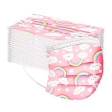 משלוח מהיר 10/20/50/100PC ילדים צעיף פנים מסכת Mascarilla 2020 חד פעמי לילדים הדפסת פנים מסכת תעשייתי 3Ply אוזן לולאה(China)