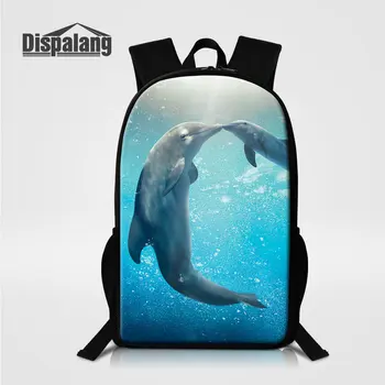 

Dispalang Animal Dolphin Shark School Backpack For Primary Student High Quality Polyester Children Schoolbag Girl Custom Bookbag