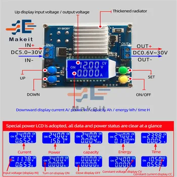 

SK35Y DC DC Adjustable Automatic Buck Boost Power Supply Module 35W 4A Regulated Constant Current Solar Charging Module 0.6-30V