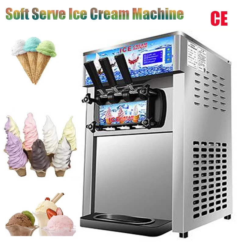 

Sweet Cone Ice Cream Machine Commercial Desktop Soft Ice Cream Makers Yogurt Ice Cream Vending Machine 1200W