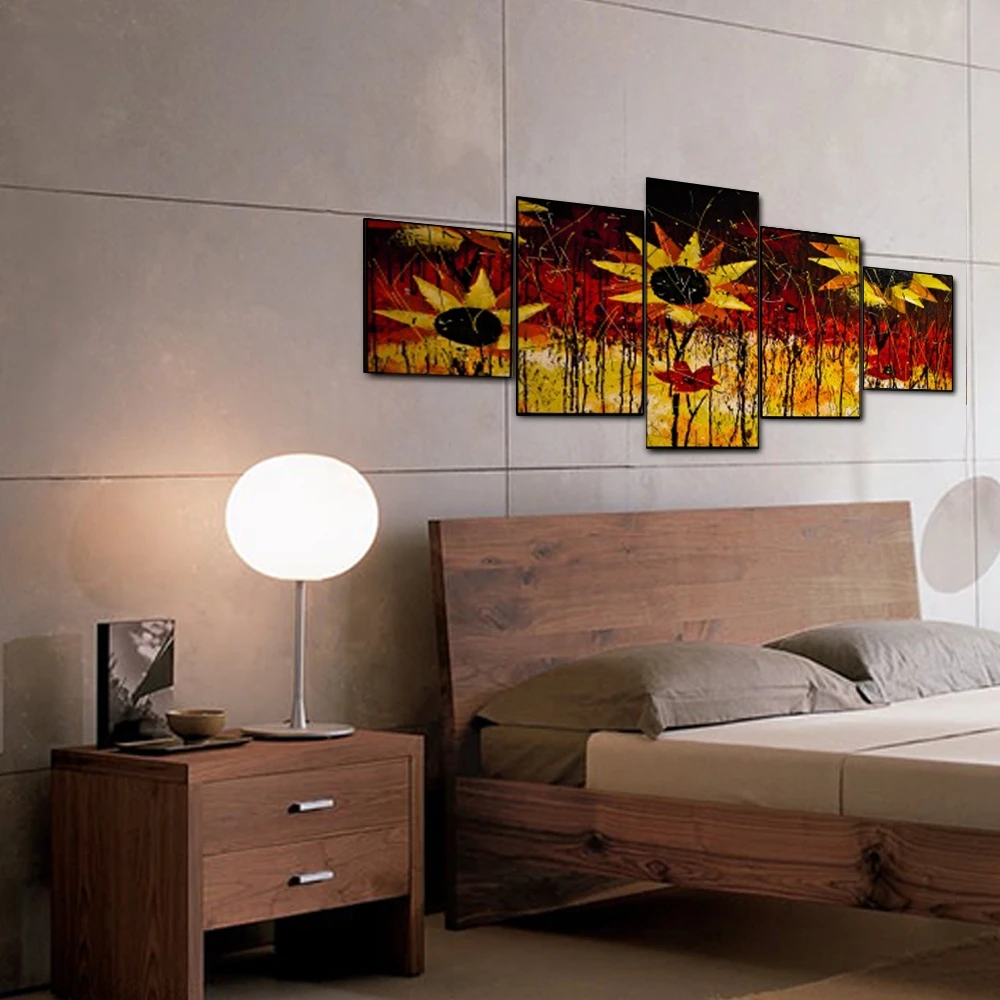 Canvas Art Oil Painting Sunflower mural style Art Poster Picture Wall Decor Modern Home Decoration For Living room Office