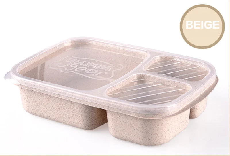 milky Microwavable ланч бокс пластик, не содержащий вра разделенный ланчбокс для взрослых детей студентов детей Bento box квадратный контейнер для еды AT108 - Цвет: milky