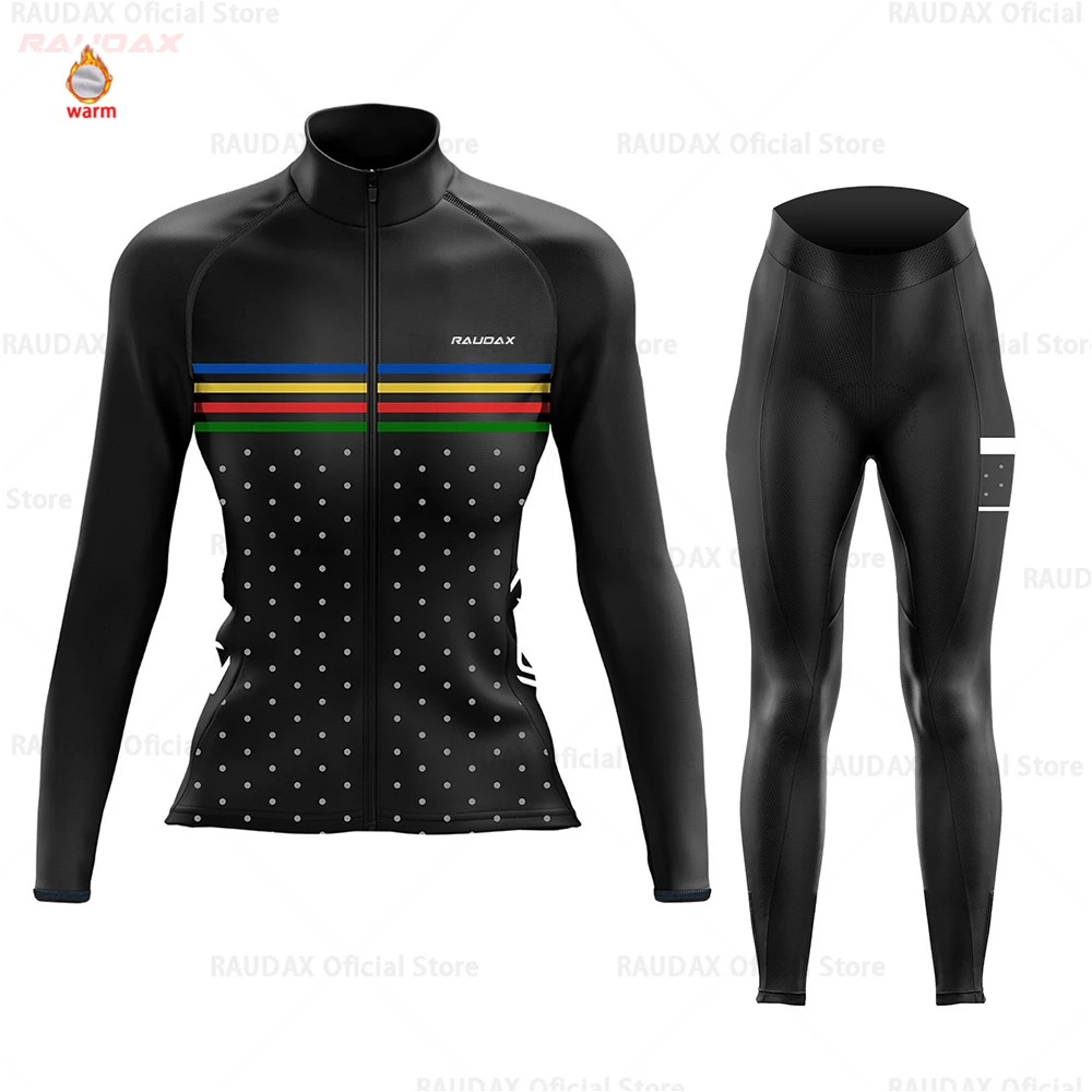 Велокофты для женщин Pro Team Raudax, зимняя флисовая одежда для велоспорта MTB, комплект для велоспорта с нагрудником и штанами, Ropa Ciclismo, комплект для триатлона