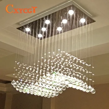 

Rectangle crystal lamp dining room pendant light individuality brief lamp modern bar counter rectangle crystal restaurant