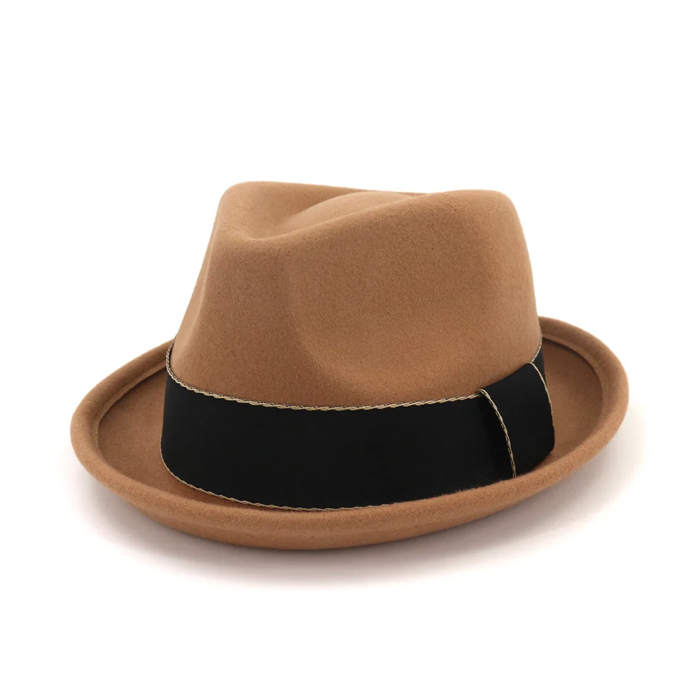 ZLD Шерсть Женская Шляпа Дерби Шляпа Fedora Войлок Billycock шапки зимняя мода Bowler головной убор шерстяная шляпа мягкая фетровая шляпа мужская шапка черная