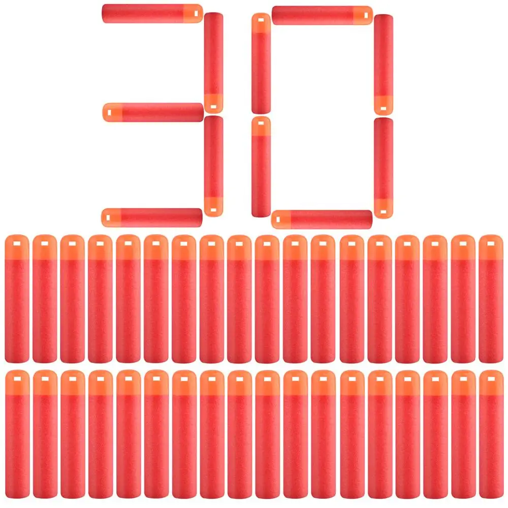 30Pcs/Lot 9.5cm Red Sniper Rifle Darts Bullets for Nerf Mega Kids Toy Foam Refill Darts Big Hole Head Bullets Christmas Gift