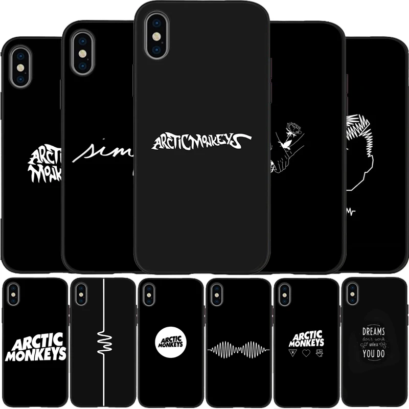Чехол для iPhone 5 5S SE 6 6plus 7 8 plus X XR XS Max 11 PRO с черным фоном и белым рисунком мягкий