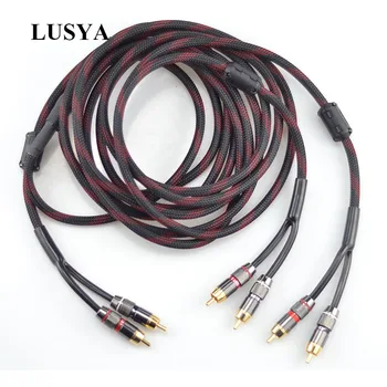 

Lusya 1pcs Two-point four audio cable Lotus head audio cable bifurcated connection two sets of speaker taps T0171