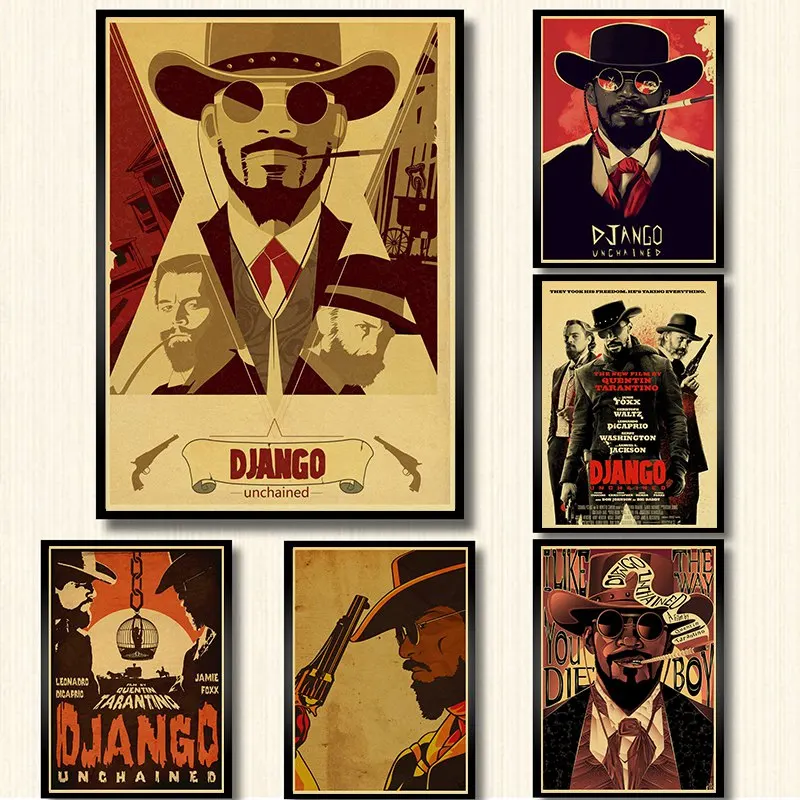 

Quentin Tarantino Series Movie Django Unchained Poster Kraft Paper Print Wall Art Painting Vintage Poster Home Decor