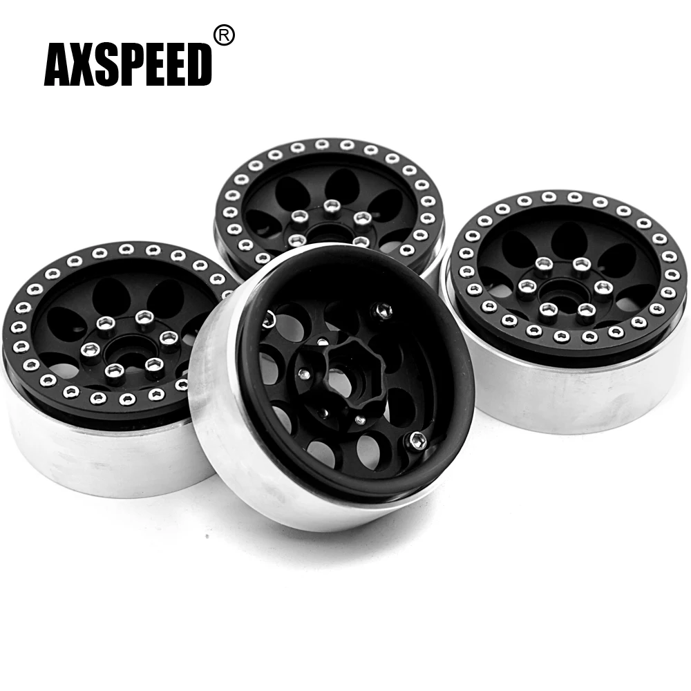 AXSPEED 4 шт./лот черный сплав 1/10 RC Crawler 1 9 Beadlock колеса для SCX10 D90 90034 90035 Алюминиевый