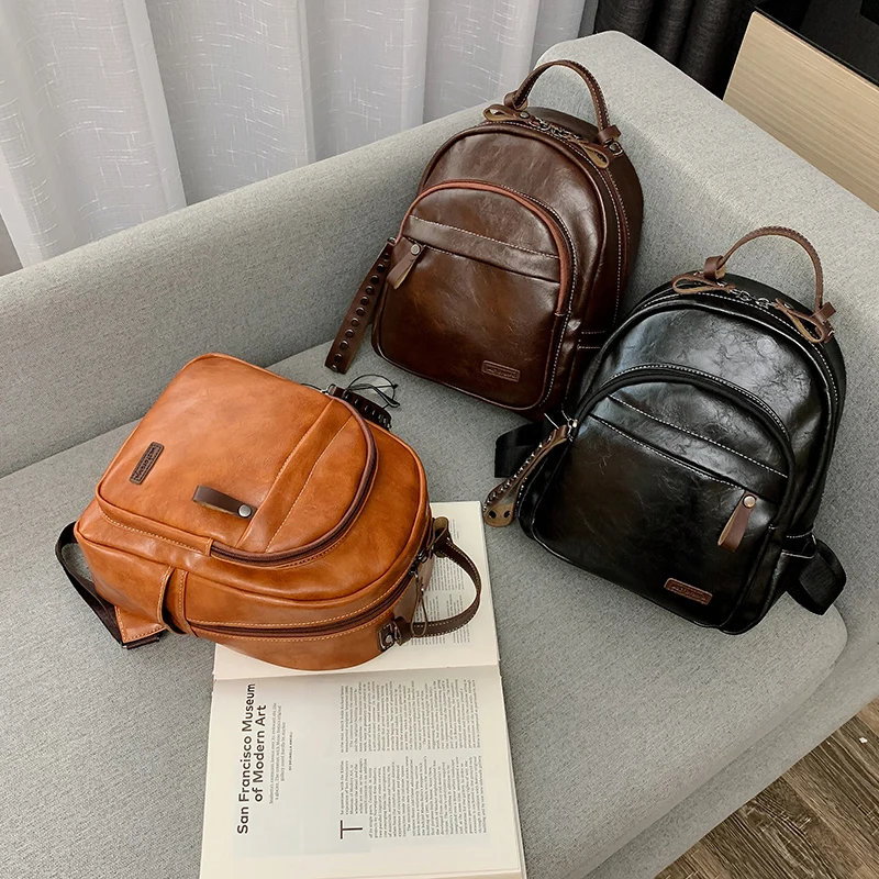 Модный женский рюкзак высокого качества из искусственной кожи, рюкзаки для девочек-подростков, Женский школьный рюкзак, винтажные маленькие сумки XA588H