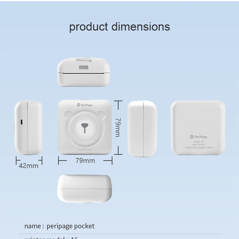 Peripage A6 Bluetooth ручной фотопринтер маленький принтер мини принтер Карманный принтер для IOS Android системный телефон