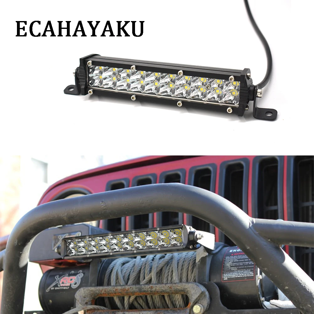 

ECAHAYAKU 60w 7 inch led light bar slim spot light car led work light for uaz 4x4 off road 4wd niva 12v jeeo tractor led bar