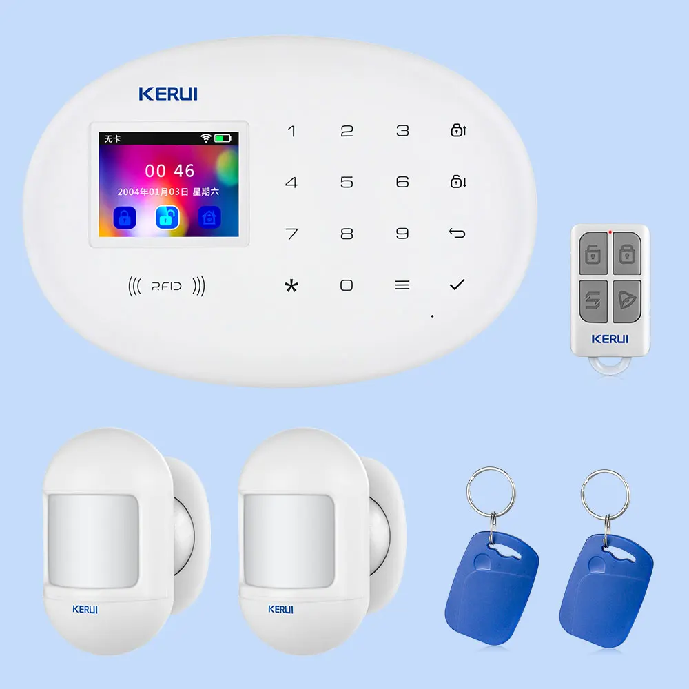 Охранная сигнализация KERUI W20, защита безопасности, Мини датчик движения, беспроводное соединение, интеллектуальная GSM сигнализация, системы безопасности дома - Цвет: Kit 1