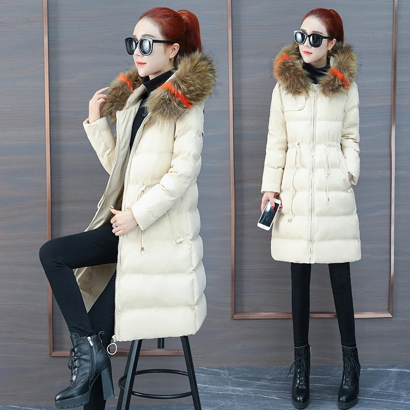 

Cotton Coat Women's Mid-length 2019 Winter New Style Korean-style Loose-Fit Padded Cotton Jacket Winter down Feather Cotton Over