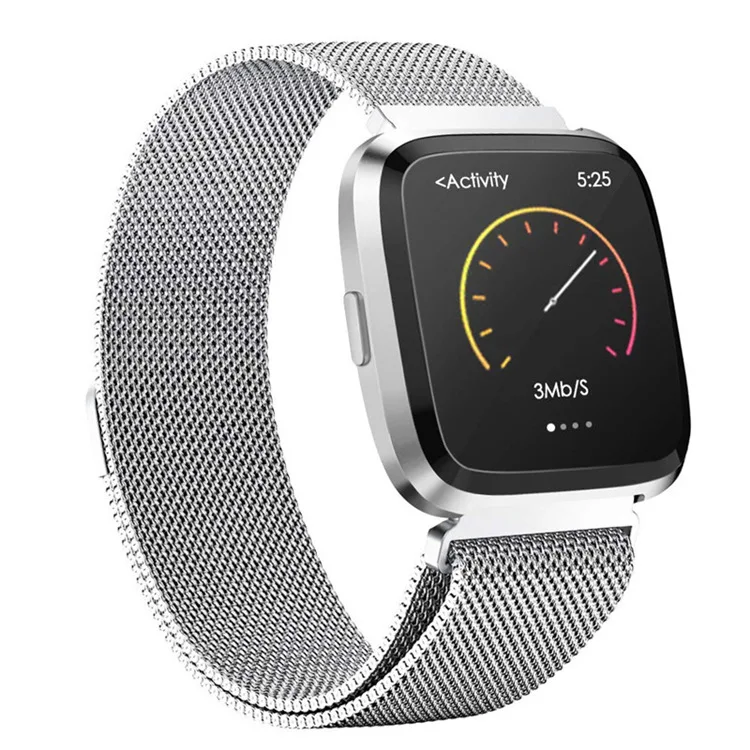 silver IStarp металлический ремешок для Fitbit Versa/Versa 2 ремешок на запястье Миланская петля магнитный браслет для мужчин и женщин размер умные аксессуары - Цвет ремешка: silver