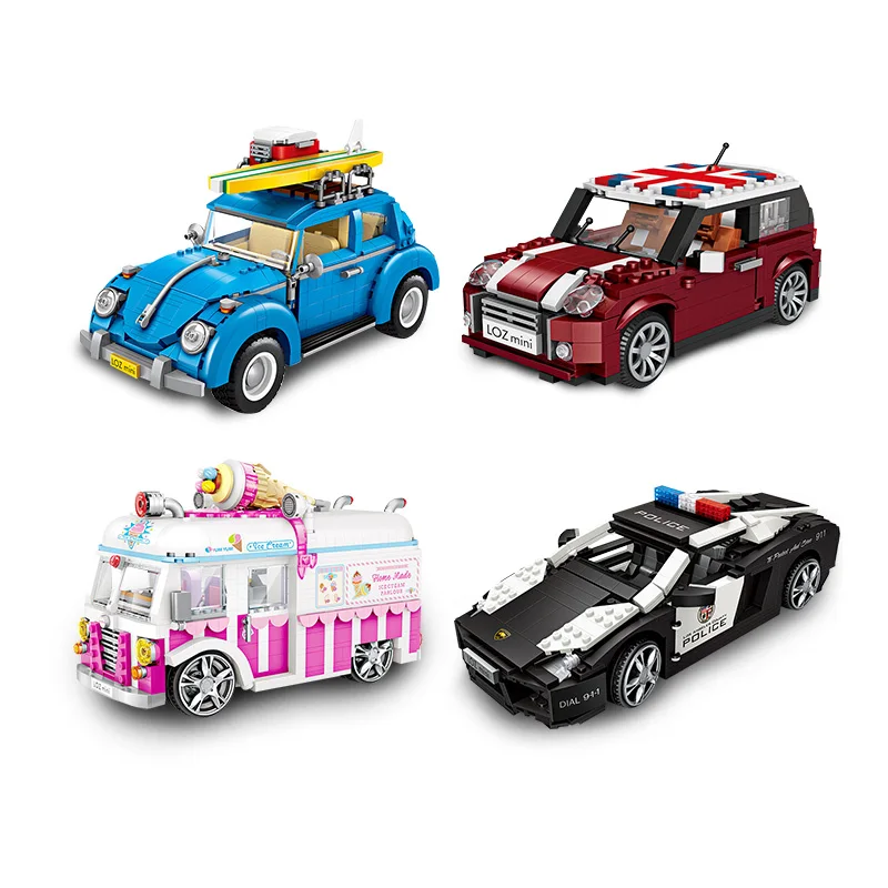 

LOZ Technic Mini Building Blocks Hot Dog Cart Car Vehicle Assemable Kids Educational Toys for Children Creator Ice Cream Truck