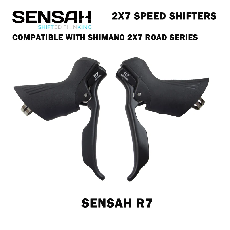 SENSAH Road Bike Shifters 2X7 Speed Lever Brake 2x7 speed Road Bicycle Derailleur Compatible for R6800 Claris Sora st-a070 STI